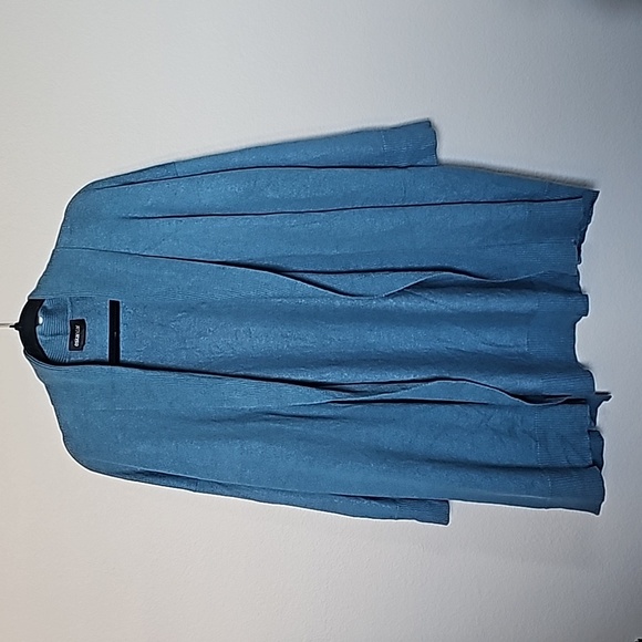 Eskandar Lagenlook Coastal Grandma  shawl collar open front cardigan - Picture 1 of 8